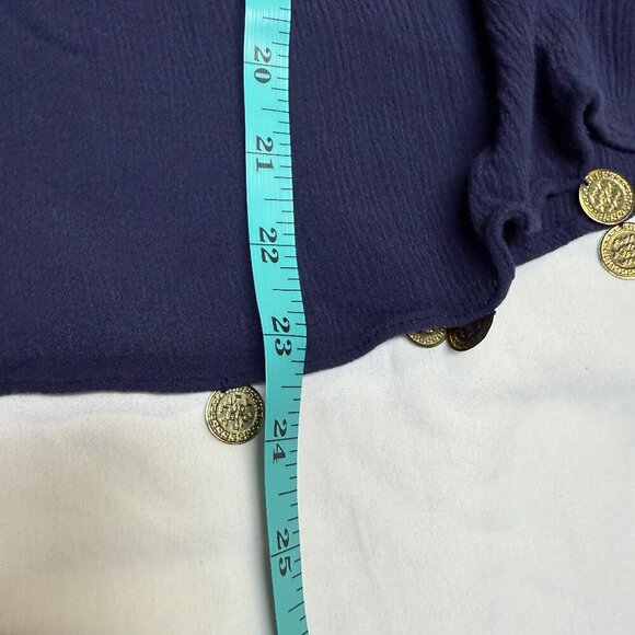 Lilly Pulitzer Delaney Off-Shoulder Top True Navy Size Large, Coin Detail | EUC - Picture 10 of 11